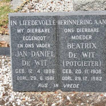 WIT Jan Daniel, de 1896-1981 &amp; Beatrix POTGIETER 1908-1982