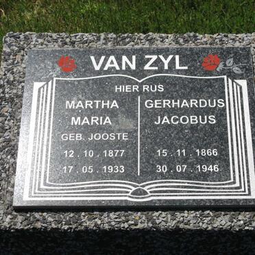 ZYL Gerhardus Jacobus, van 1866-1946 &amp; Martha Maria JOOSTE 1877-1933