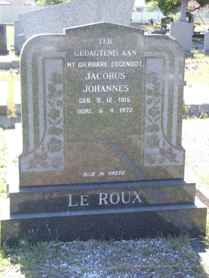zzROUX Jacobus Johannes, le 1915-1972
