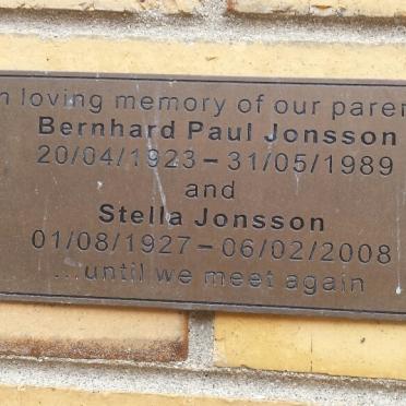 JONSSON Bernard Paul 1923-1989 &amp; Stella 1927-2008