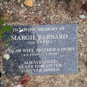 BARNARD Margie nee TYRIE 1948-2020