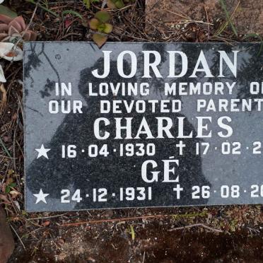 JORDAN Charles 1930-2006 &amp; Ge 1931-2009