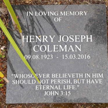 COLEMAN Henry Joseph 1923-2016