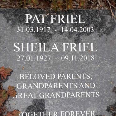 FRIEL Pat 1917-2003 &amp; Sheila 1927-2018