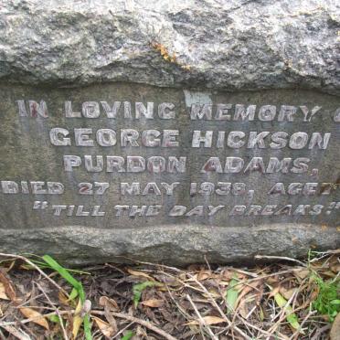 ADAMS George Hickson Purdon -1938