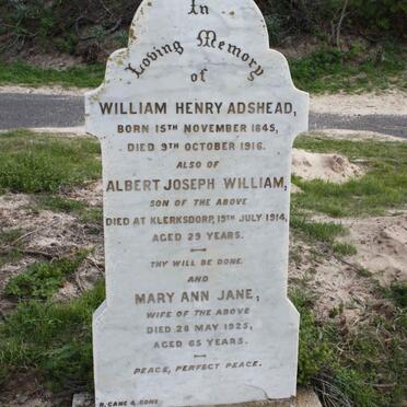 ADSHEAD William Henry 1845-1916 &amp; Mary Ann Jane -1925 :: ADSHEAD Albert Joseph William 1885-1914