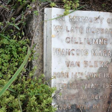 BLERK Gilliumne Francois Marais, van 1888-1959