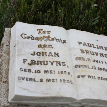 BRUYNS Johan F. 1862-1925 &amp; Pauline 1898-1913