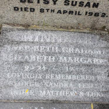 MINNAAR Elizabeth Margareth nee GRAHAM 1924-1998