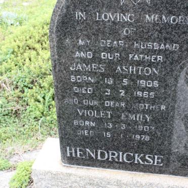 HENDRIKSE James Ashton 1905-1965 &amp; Violet Emily 1903-1978