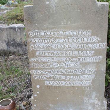 HALL Andries Albertus Spring -1916 &amp; Issabella ?UOCOR -1938