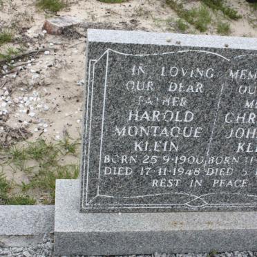 KLEIN Harold Montague 1900-1948 &amp; Christina Johanna 1907-1978