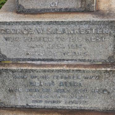 LANKESTER George W.R. -1914 &amp; Edith Alice -1920