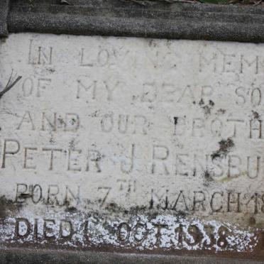 RENSBURG Peter J. 1897-1938