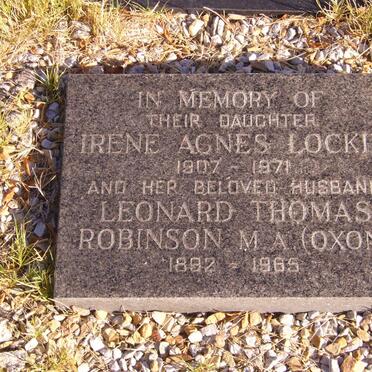ROBINSON Leonard Thomas 1892-1965 &amp; Irene Agnes LOCKIE 1907-1971