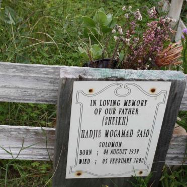 SOLOMON Hadjie Mogamad Said 1939-2000