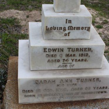 TURNER Edwin -1912 &amp; Sarah Ann -1925