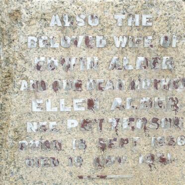 ALDER Ellen nee PETTERSON 1856-1931