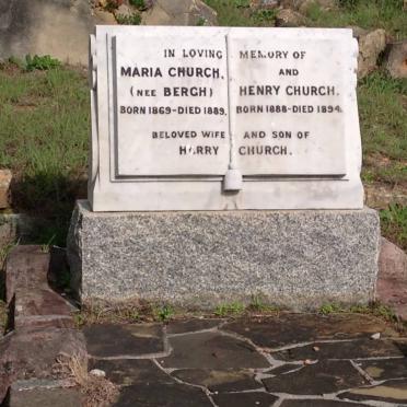 CHURCH Maria nee BERGH 1869-1889 :: CHURCH Henry 1888-1894