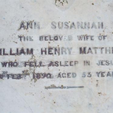 MATTHEWS Ann Susannah -1890