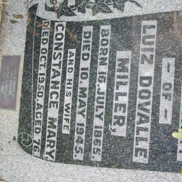 MILLER Luiz Dovalle 1865-1945 &amp; Constance Mary -1950 :: TAYLOR Doris C. nee MILLER -1900-1967