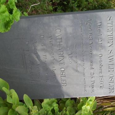 OSLER Stephen Sawle -1867 &amp; Catharine -1881