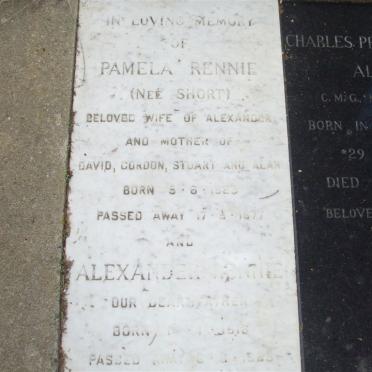 RENNIE Alexander 1916-1988 &amp; Pamela SHORT 1923-1977