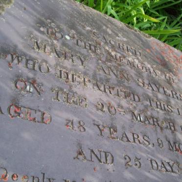 SAYERS Mary Ann -1865