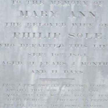 SOLE Mary Ann -1864