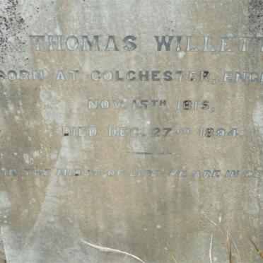 WILLETT Thomas 1815-1894