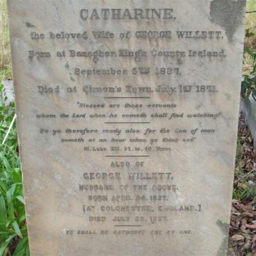 WILLETT George 1827-1927 &amp; Catharine 1837-1871