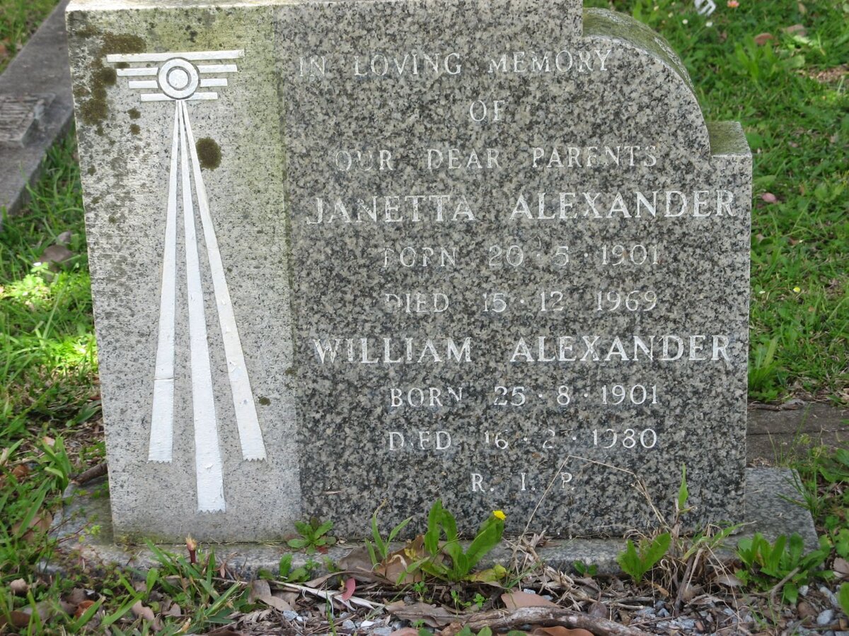 ALEXANDER William 1901-1980 &amp; Janetta 1901-1969