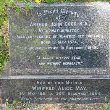 COOK Arthur John 1874-1948 &amp; Winifred Alice May HOSKING 1881-1954