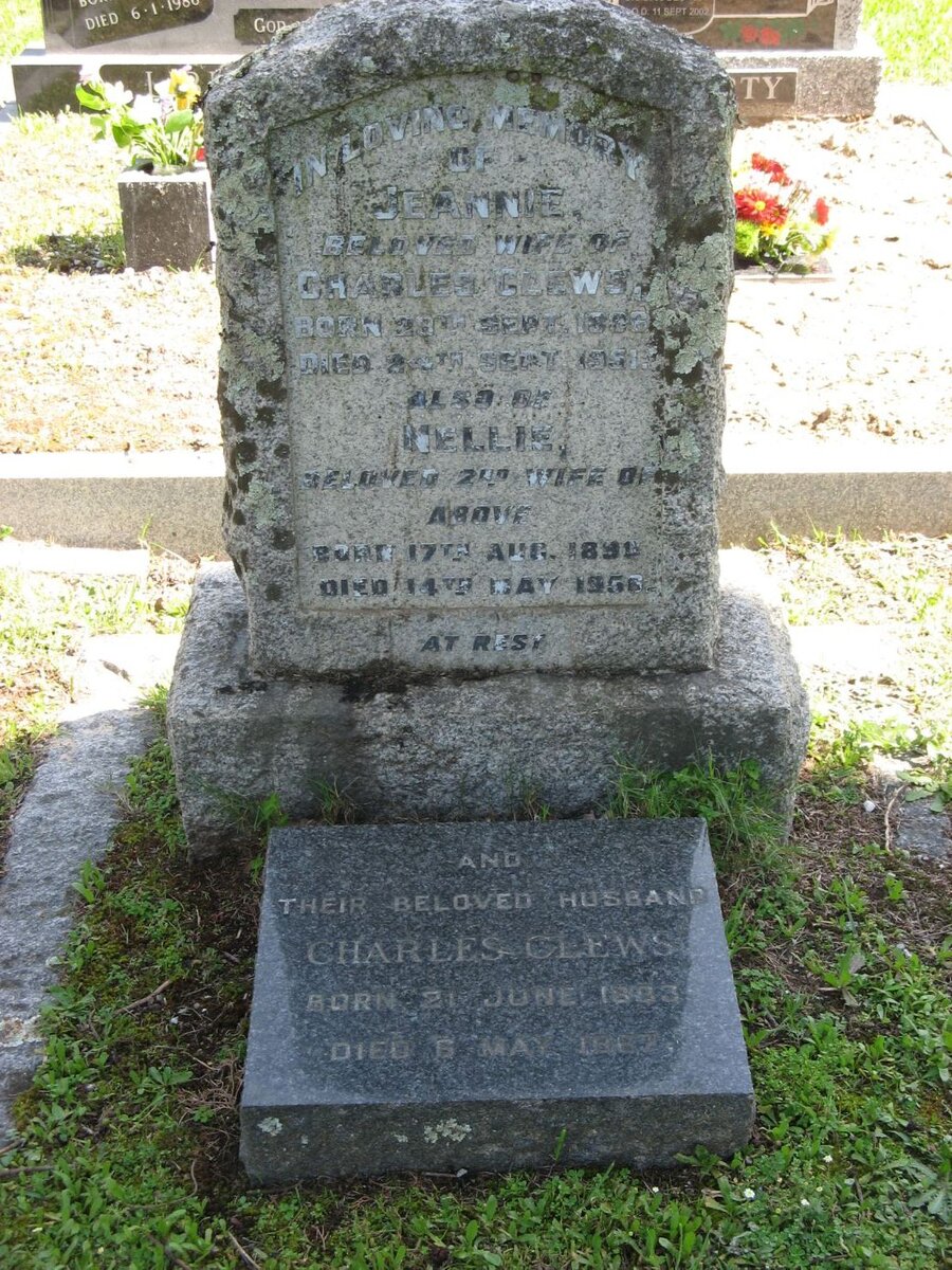 CLEWS Charles 1883-1967 &amp; Jeannie 1882-1951 :: CLEWE Nellie 1890-1956