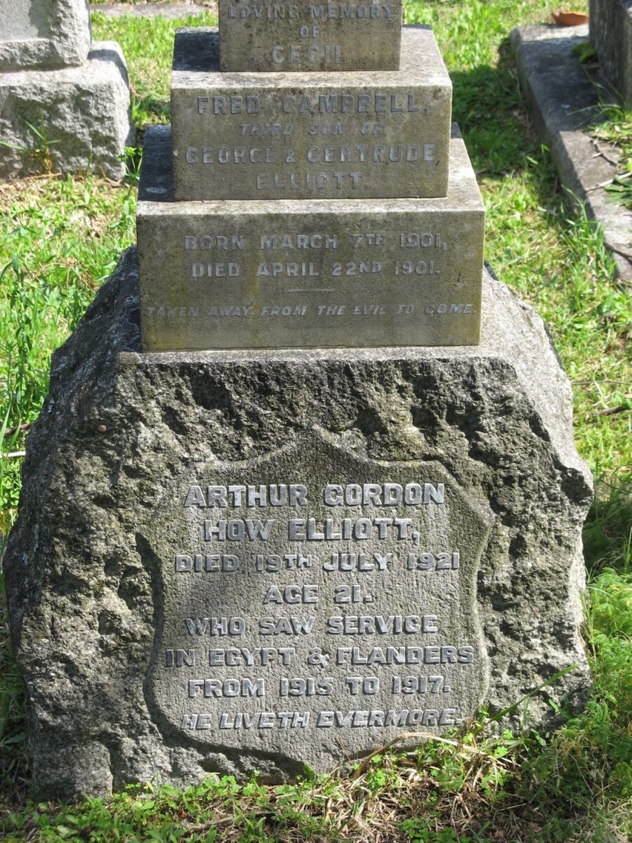 ELLIOTT Arthur Gordon How -1921 :: ELLIOTT Cecil Fred Campbell 1901-1901