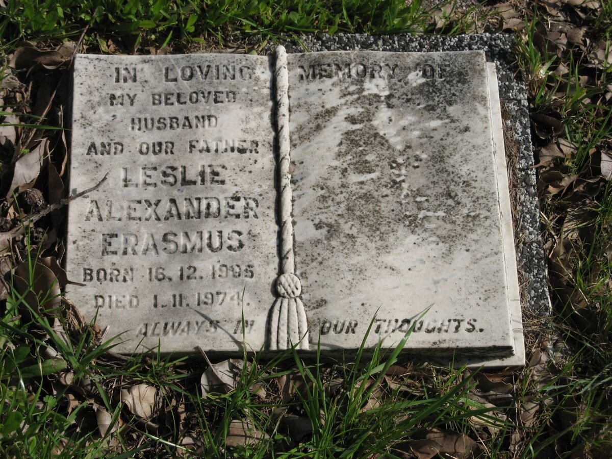 ERASMUS Leslie Alexander 19?5-1974