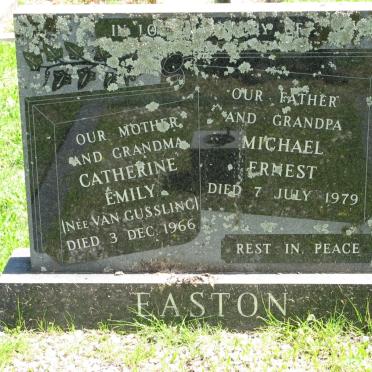 EASTON Michael Ernest -1979 &amp; Catherine Emily VAN GUSSLING -1966