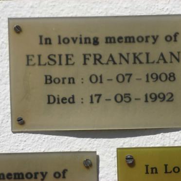 FRANKLAND Elsie 1908-1992