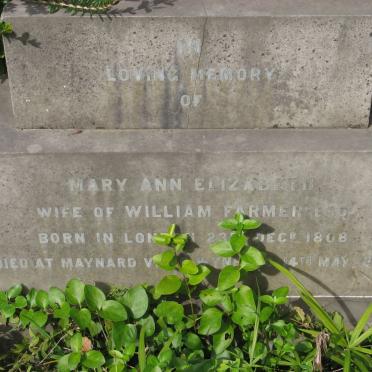 FARMER Mary Anne Elizabeth 1808-1876