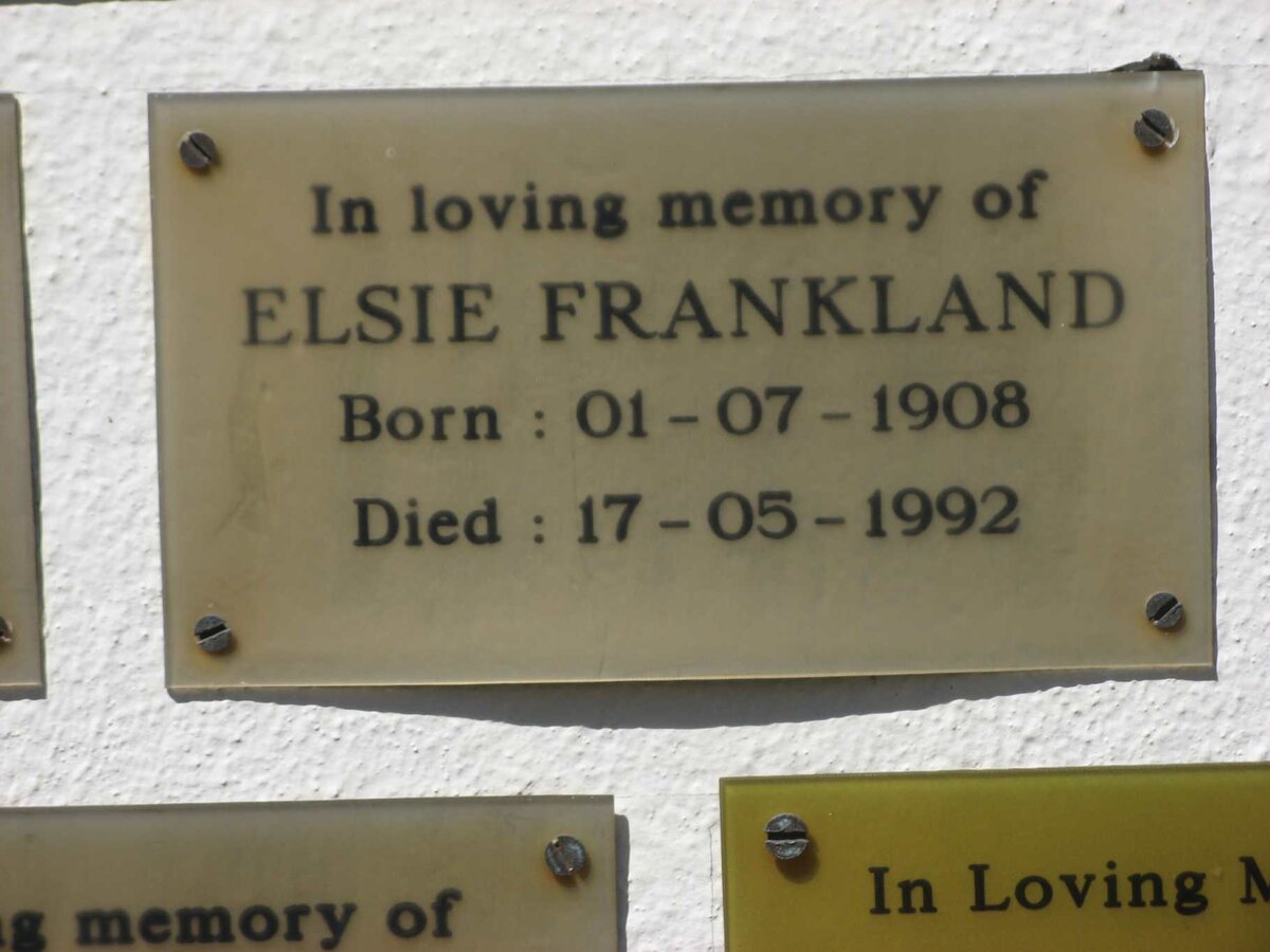 FRANKLAND Elsie 1908-1992