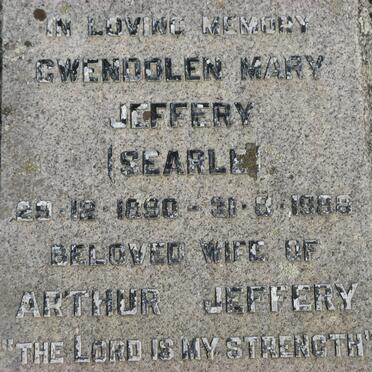 JEFFERY Gwendolen Mary nee SEARLE 1890-1988