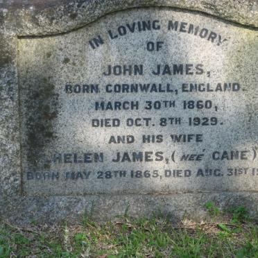 JAMES John 1860-1929 &amp; Helen CANE 1865-1945