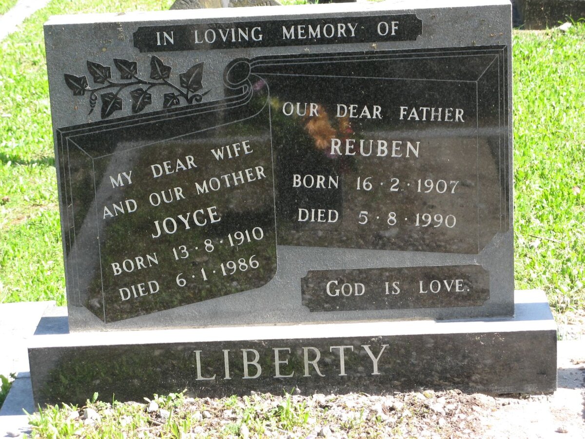 LIBERTY Reuben 1907-1990 &amp; Joyce 1910-1986