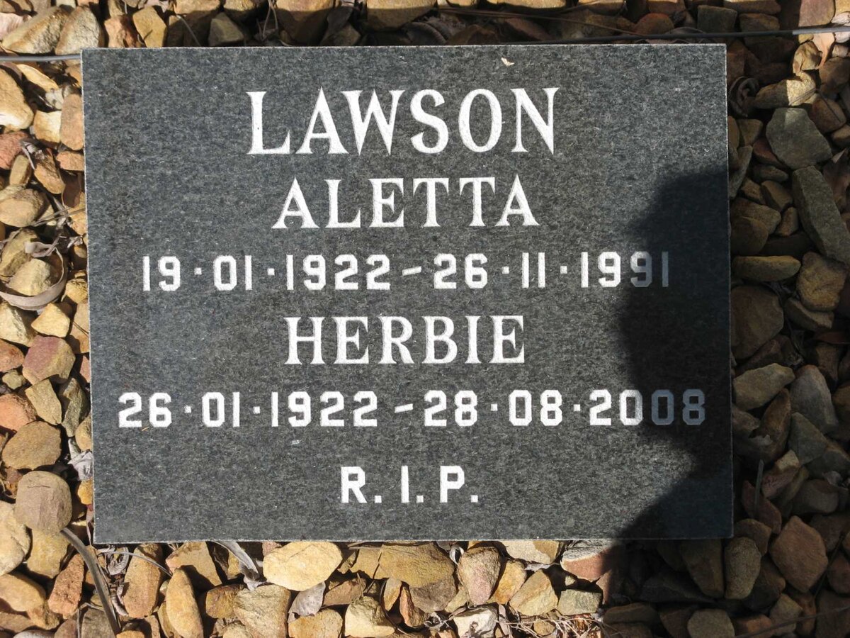 LAWSON Herbie 1922-2008 &amp; Aletta 1922-1991