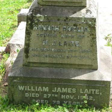 LAITE William James -1942 &amp; Hannah Amelia 1862-1916