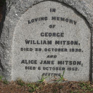 MITSON George William -1938 &amp; Alice Jane -1952