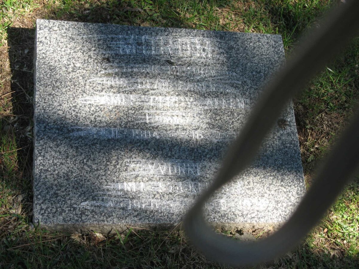 MOROM James P?? Allen 1904- &amp; Yvonne 1921-19??