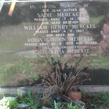 MERCKEL Sadie -1944 :: MERCKEL William Henry -1957 :: MERCKEL Robin Gordon -1973 :: MERCKEL Sadie Olivia -1975