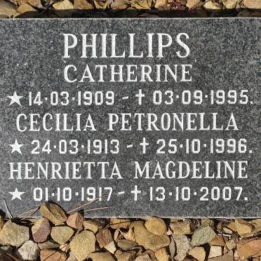 PHILLIPS Catherine 1909-1995 :: PHILLIPS Cecilia Petronella 1913-1996 :: PHILLIPS Henrietta Magdeline 1917-2007