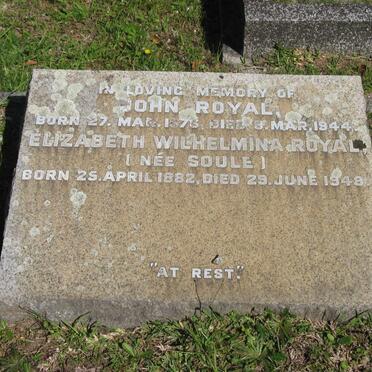 ROYAL John 1876-1944 &amp; Elizabeth Wilhelmina SOULE 1882-1948